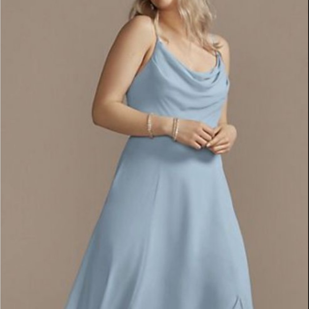 David’s Bridal light blue dress